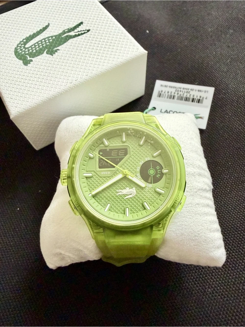 Brand new with tags Lacoste LC33 Unisex Analog & Digital Watch in Lime color